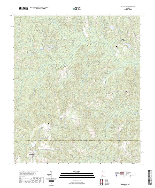 Sims Chapel topographic map thumbnail