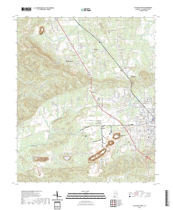 Sylacauga West topographic map thumbnail