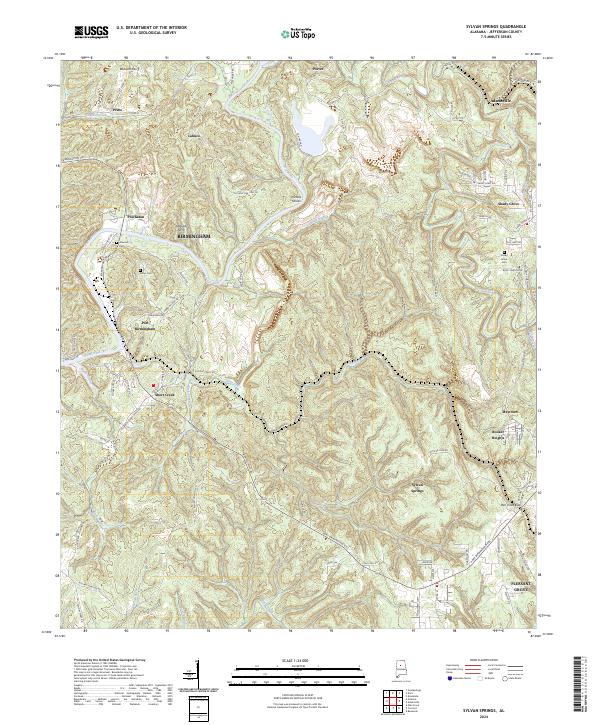 Sylvan Springs topographic map thumbnail