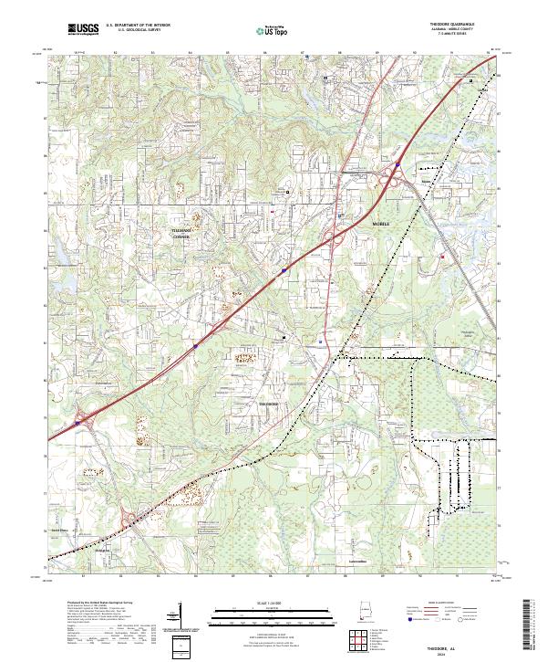 Theodore topographic map thumbnail