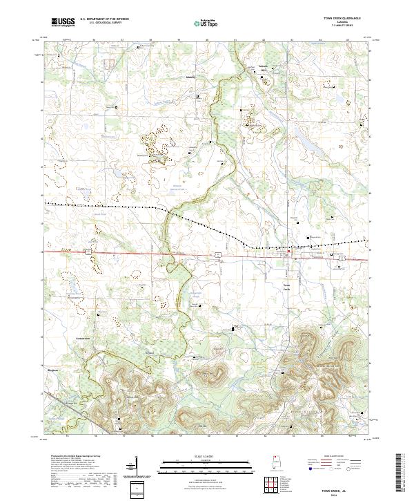 Town Creek topographic map thumbnail