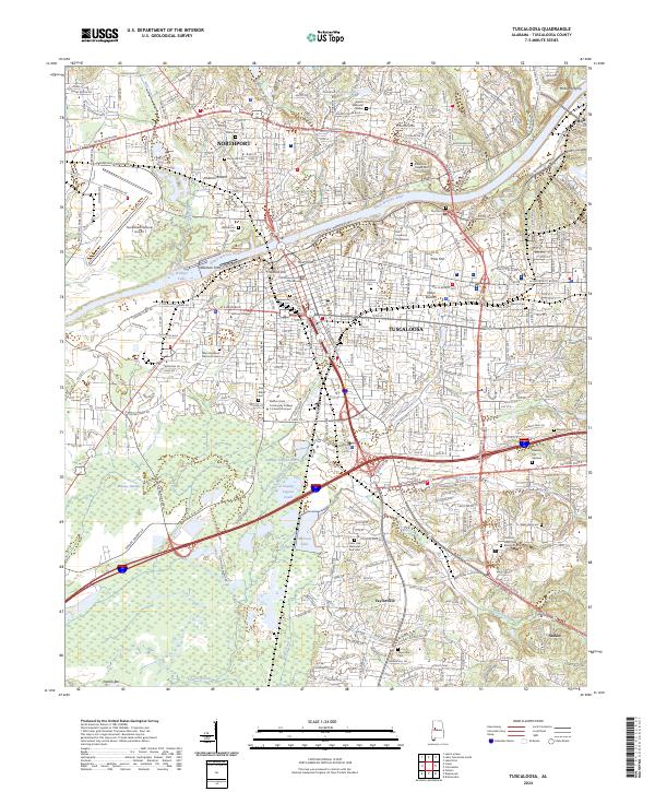 Tuscaloosa topographic map thumbnail