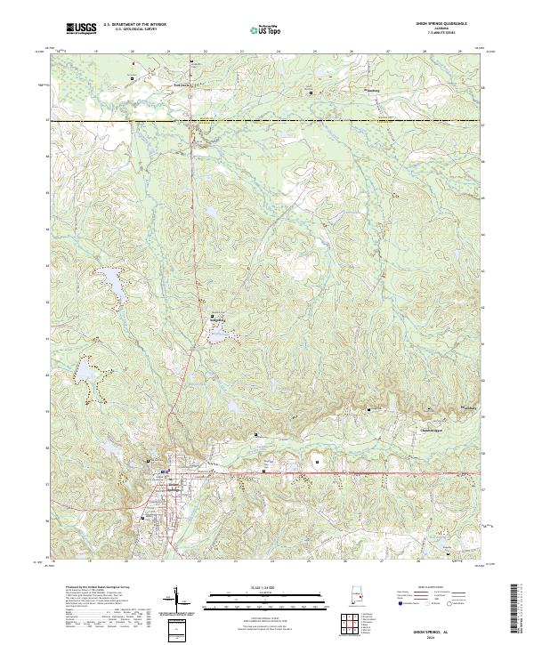 Union Springs topographic map thumbnail