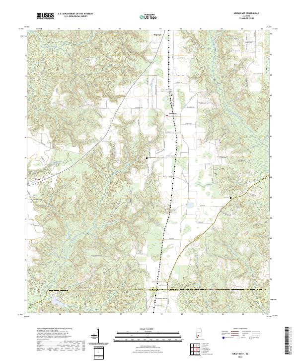 Uriah East topographic map thumbnail