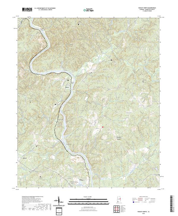 Wadley North topographic map thumbnail