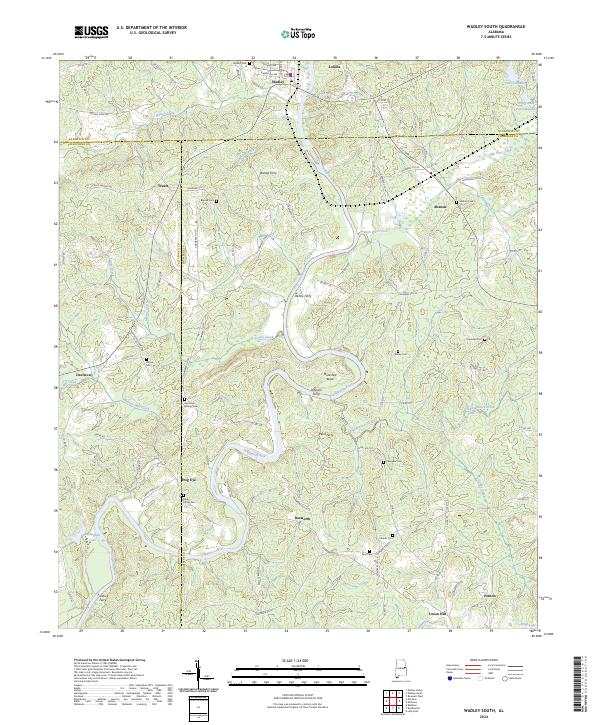 Wadley South topographic map thumbnail