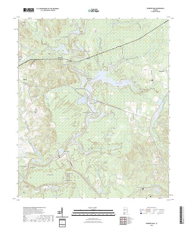 Warrior Dam topographic map thumbnail