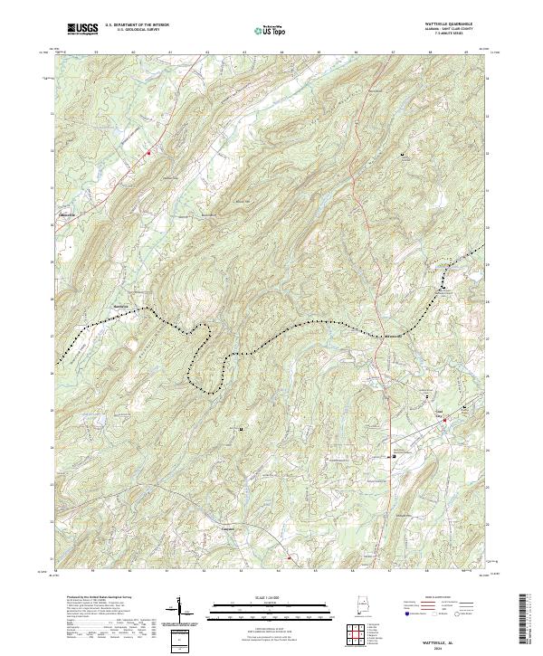 Wattsville topographic map thumbnail