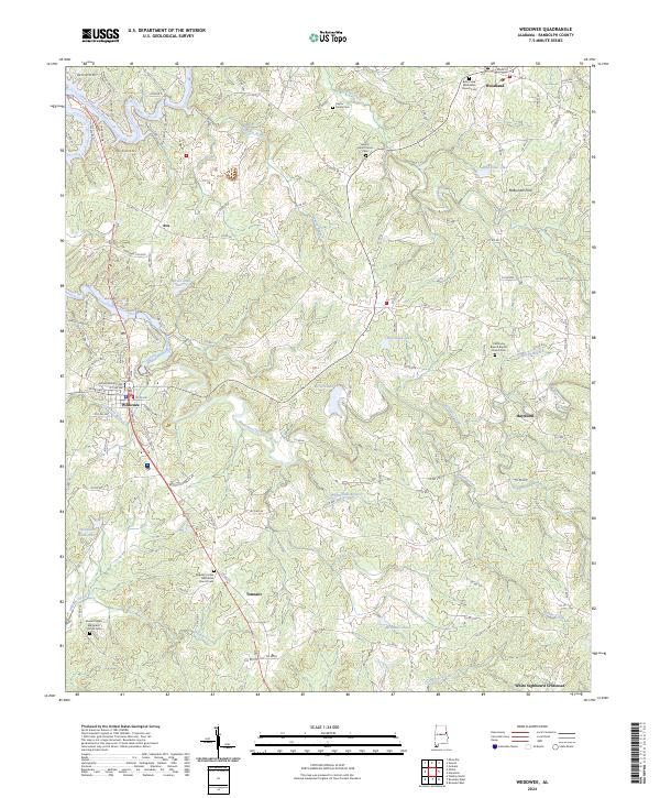 Wedowee topographic map thumbnail
