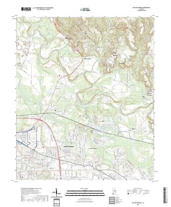 Willow Springs topographic map thumbnail