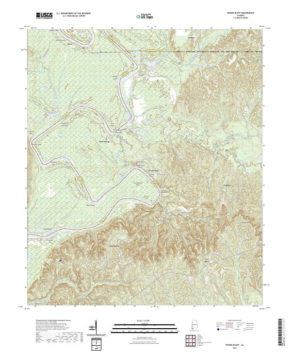 Woods Bluff topographic map thumbnail