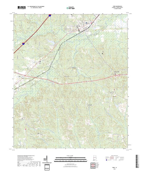 York topographic map thumbnail