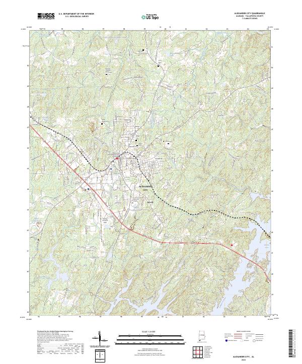 Alexander City topographic map thumbnail