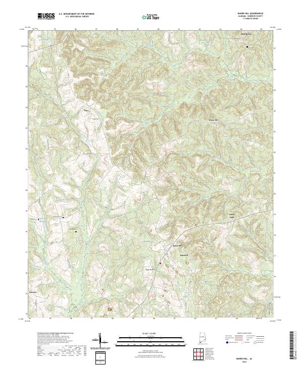 Baker Hill topographic map thumbnail