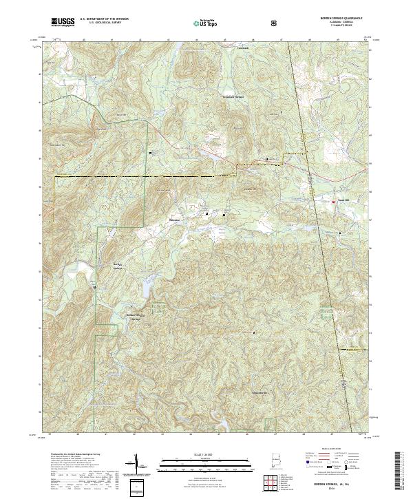 Borden Springs topographic map thumbnail