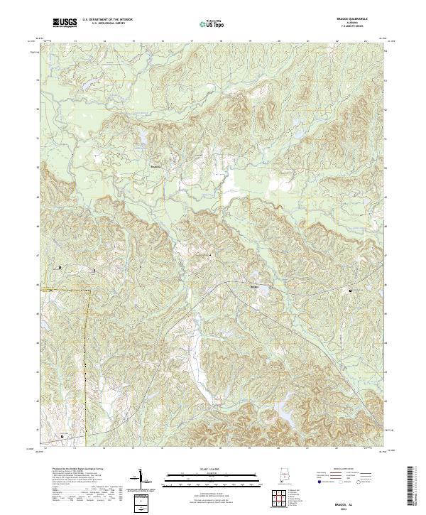 Braggs topographic map thumbnail