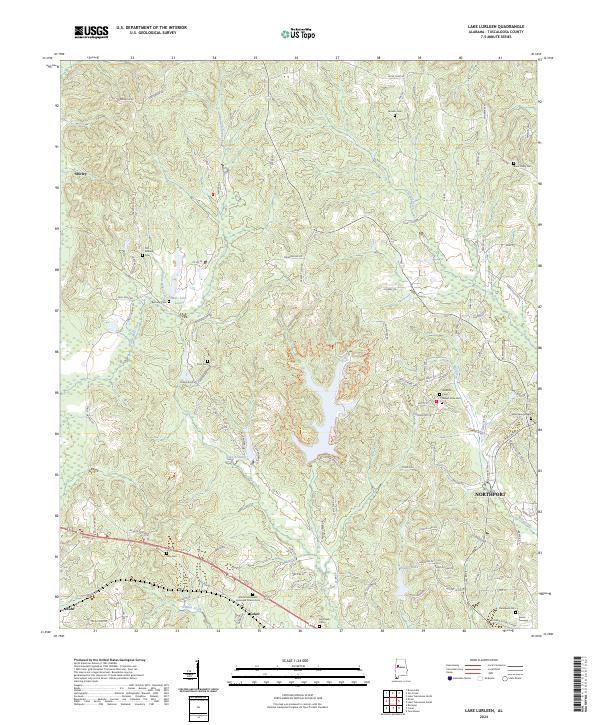Lake Lurleen topographic map thumbnail