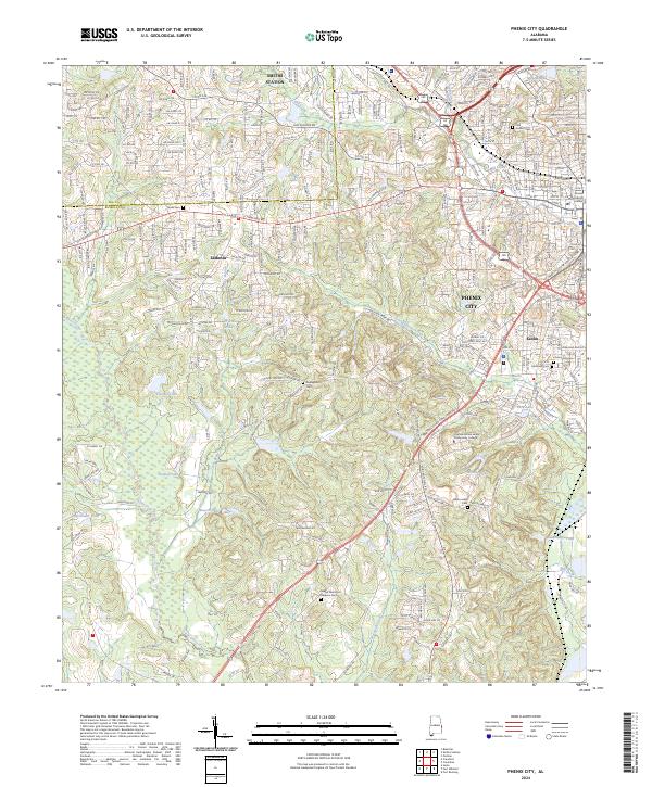 Phenix City topographic map thumbnail