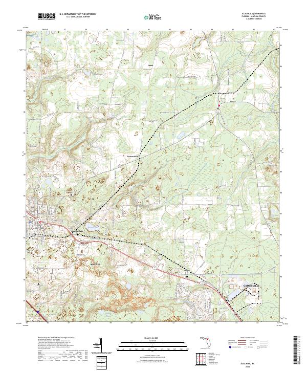 Alachua topographic map thumbnail