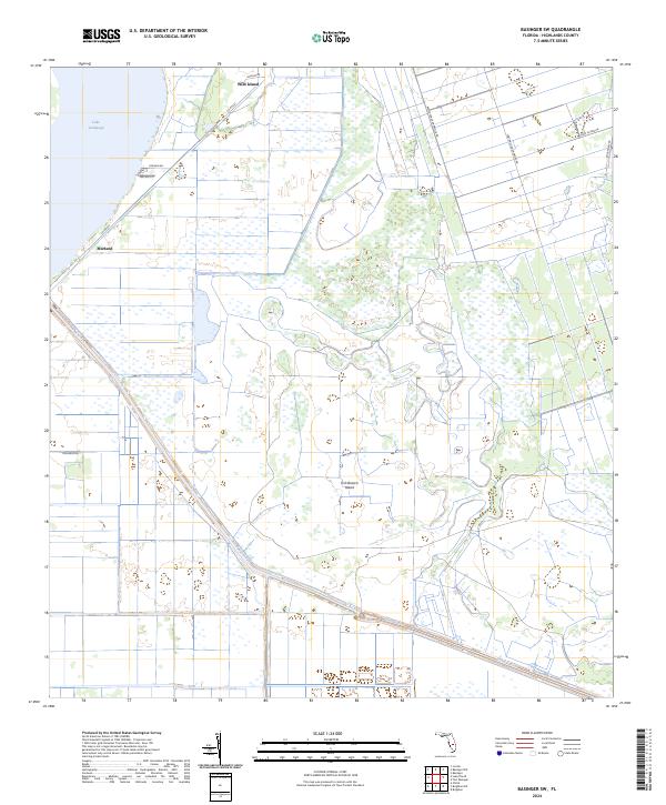 Basinger SW topographic map thumbnail