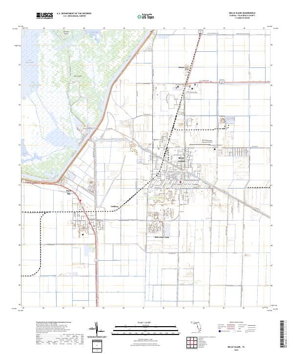 Belle Glade topographic map thumbnail