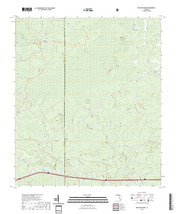Big Gum Swamp topographic map thumbnail