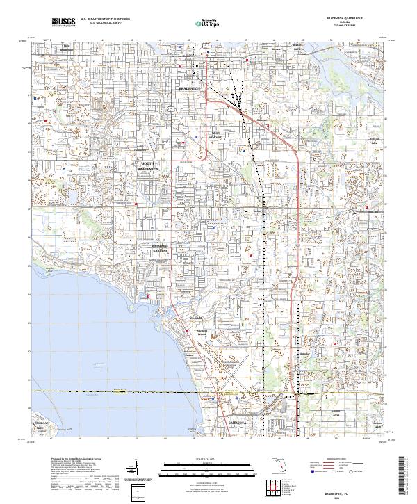 Bradenton topographic map thumbnail