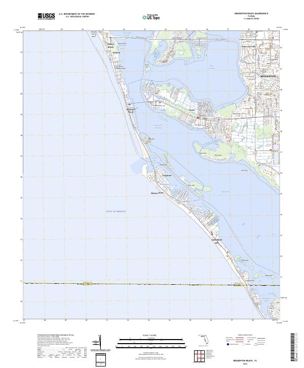 Bradenton Beach 2024 topographic map thumbnail