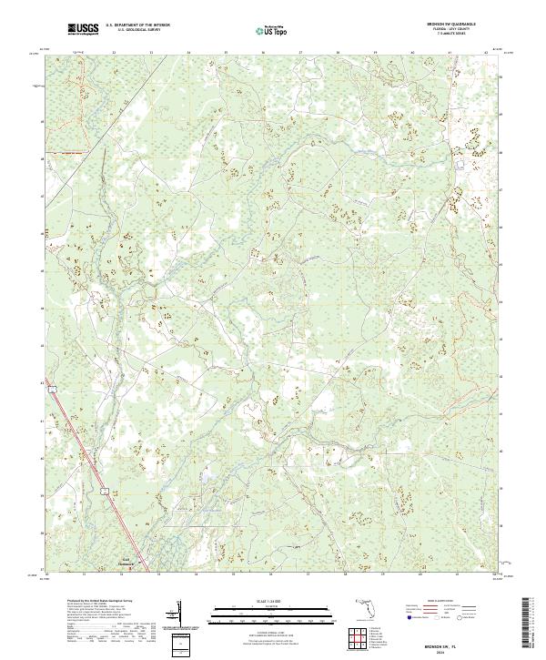 Bronson SW topographic map thumbnail