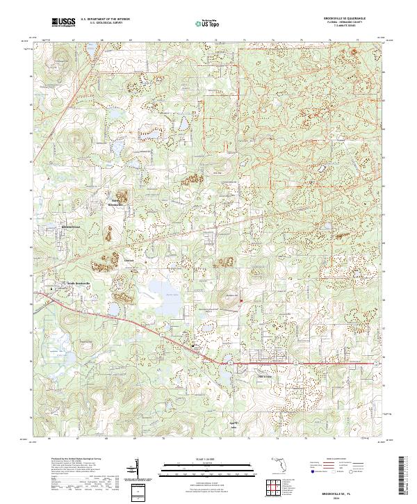 Brooksville SE topographic map thumbnail