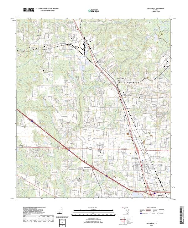 Cantonment topographic map thumbnail