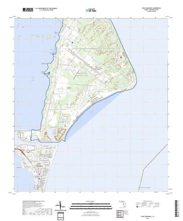Cape Canaveral topographic map thumbnail
