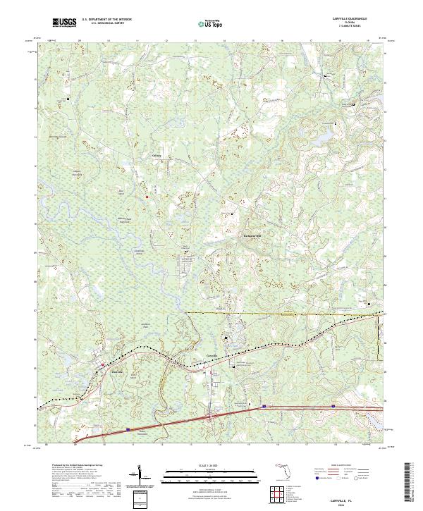 Caryville topographic map thumbnail