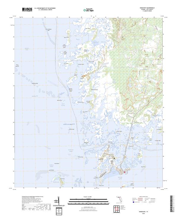 Cedar Key 2024 topographic map thumbnail