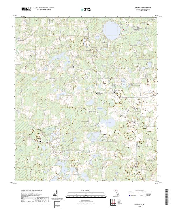 Cherry Lake topographic map thumbnail