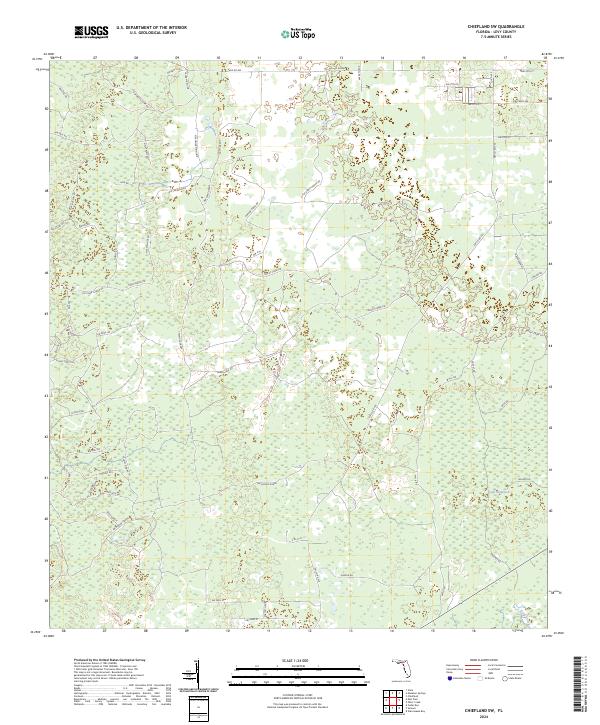 Chiefland SW topographic map thumbnail