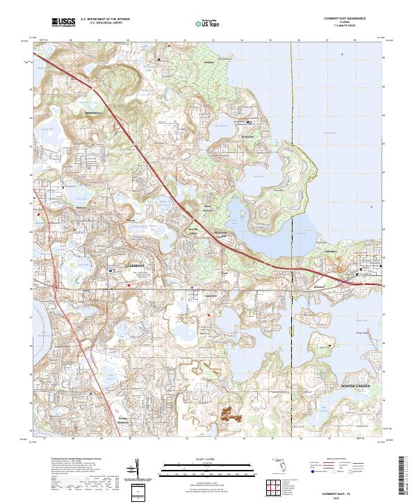 Clermont East 2023 topographic map thumbnail