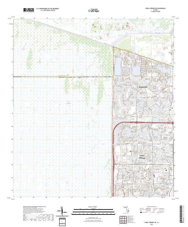 Coral Springs NE topographic map thumbnail