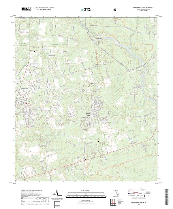 Crawfordville East 2023 topographic map thumbnail