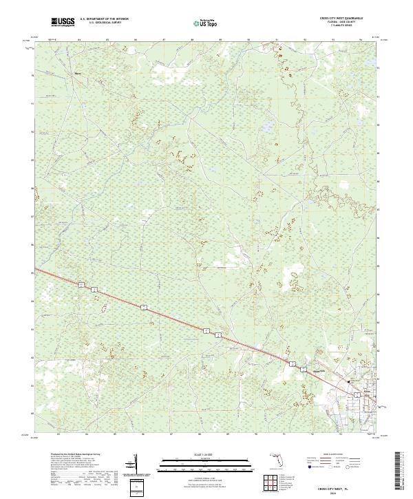 Cross City West topographic map thumbnail