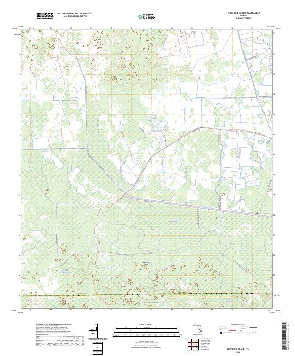 Cow Bone Island topographic map thumbnail
