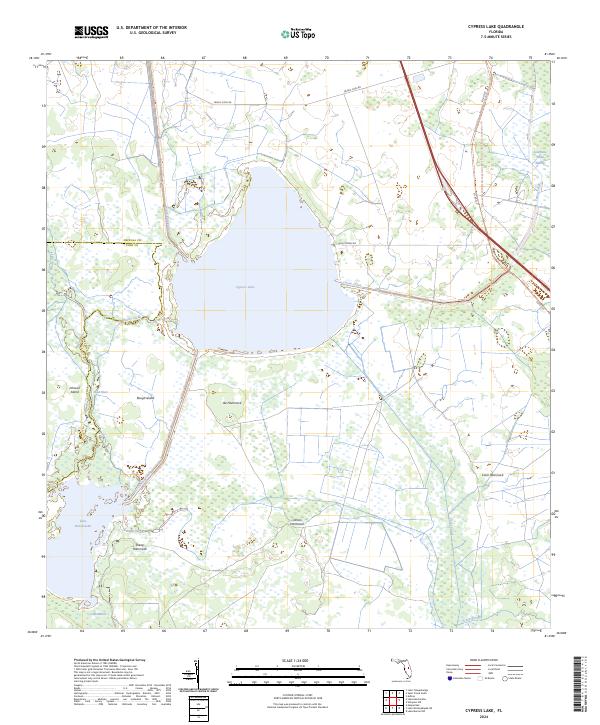 Cypress Lake topographic map thumbnail