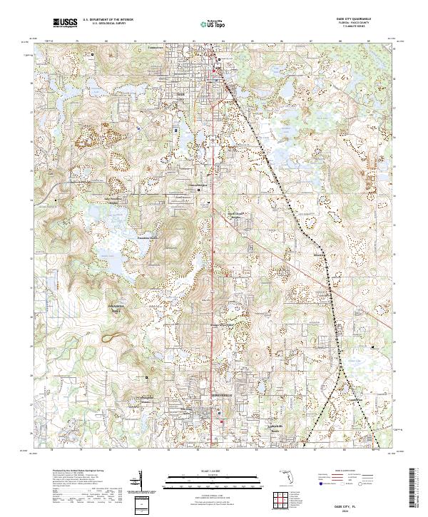 Dade City topographic map thumbnail