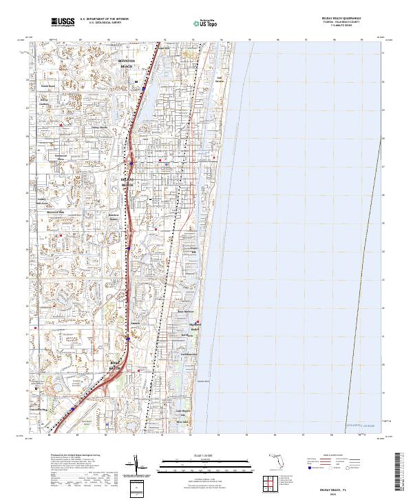 Delray Beach topographic map thumbnail