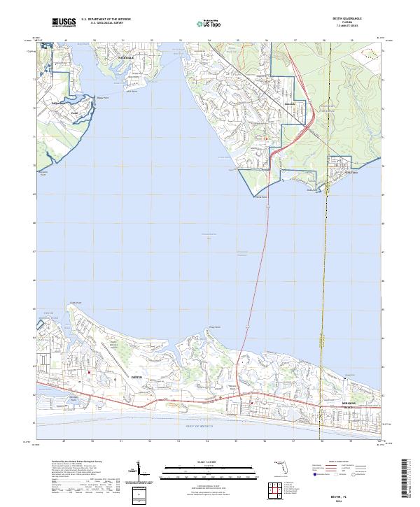 Destin 2024 topographic map thumbnail