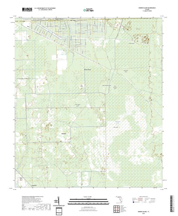 Dinner Island topographic map thumbnail