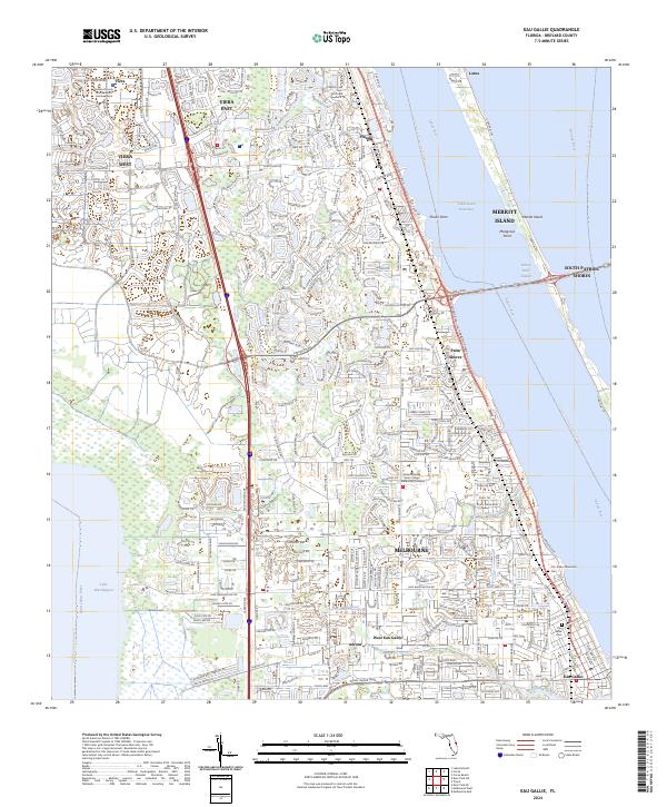 Eau Gallie topographic map thumbnail