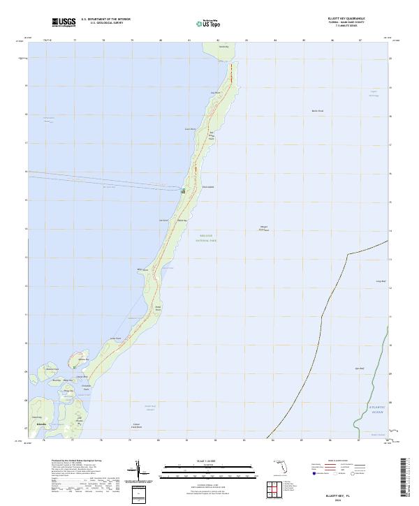 Elliott Key topographic map thumbnail