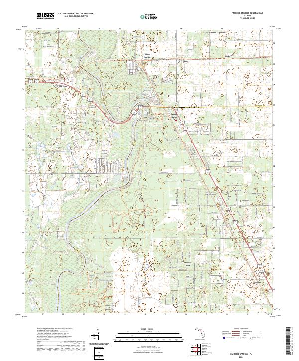 Fanning Springs topographic map thumbnail