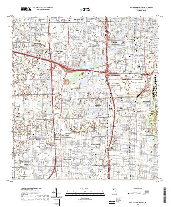 Fort Lauderdale South topographic map thumbnail